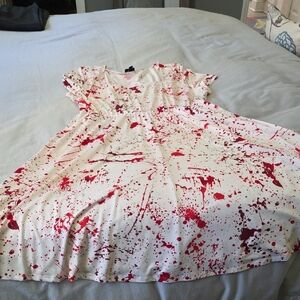 Torrid Cream and Red Splatter Top